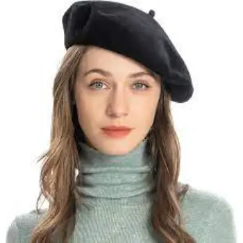 Blue Korean style beret cap for women 